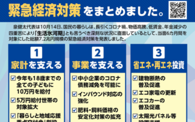 【広報】立憲民主　号外　221017「生活氷河期」を乗り越えるための緊急経済対策をまとめました。
