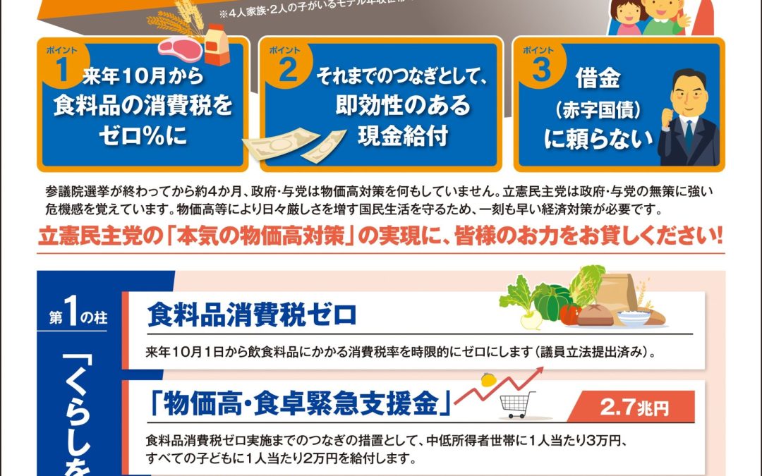 広報誌号外「立憲民主党の緊急経済対策」